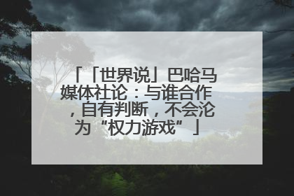 「世界说」巴哈马媒体社论：与谁合作，自有判断，不会沦为“权力游戏”