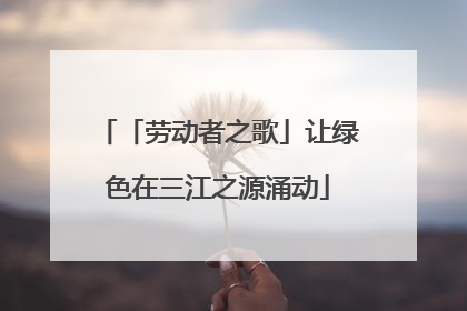 「劳动者之歌」让绿色在三江之源涌动