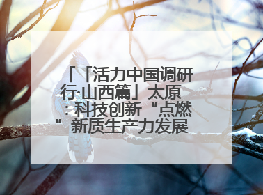 「活力中国调研行·山西篇」太原：科技创新“点燃”新质生产力发展“引擎”