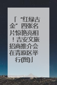 “红绿古金”四张名片惊艳亮相！吉安文旅招商推介会在青原区举行(图)