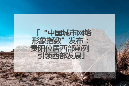 “中国城市网络形象指数”发布：贵阳位居西部前列 引领西部发展