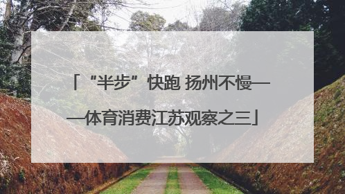 “半步”快跑 扬州不慢——体育消费江苏观察之三