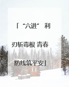 “六进” 利刃斩毒根 青春防线筑平安