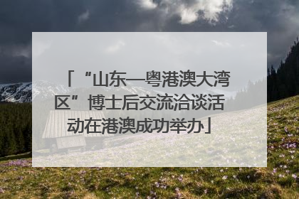 “山东—粤港澳大湾区”博士后交流洽谈活动在港澳成功举办