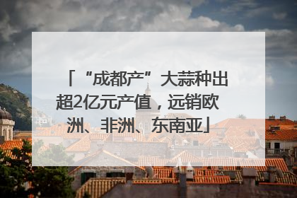 “成都产”大蒜种出超2亿元产值，远销欧洲、非洲、东南亚