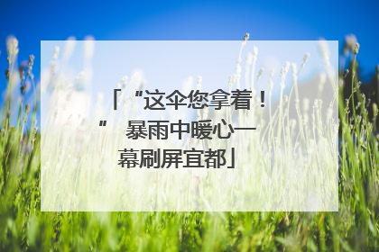 “这伞您拿着！” 暴雨中暖心一幕刷屏宜都