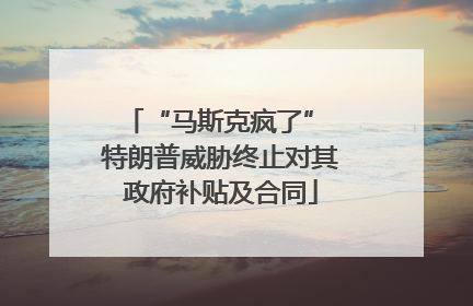 “马斯克疯了” 特朗普威胁终止对其政府补贴及合同