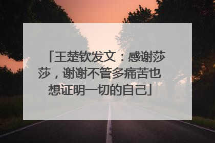 王楚钦发文：感谢莎莎，谢谢不管多痛苦也想证明一切的自己