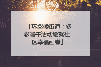 环翠楼街道：多彩端午活动绘就社区幸福画卷