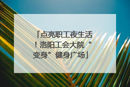 点亮职工夜生活！洛阳工会大院“变身”健身广场