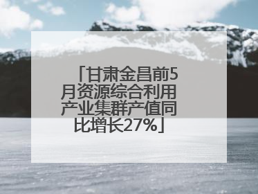 甘肃金昌前5月资源综合利用产业集群产值同比增长27%