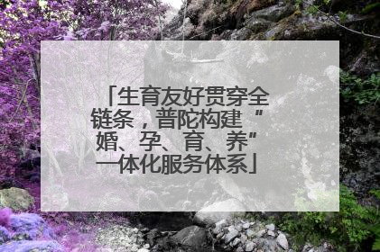 生育友好贯穿全链条，普陀构建“婚、孕、育、养”一体化服务体系