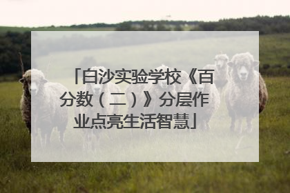 白沙实验学校《百分数（二）》分层作业点亮生活智慧