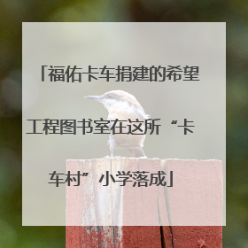 福佑卡车捐建的希望工程图书室在这所“卡车村”小学落成