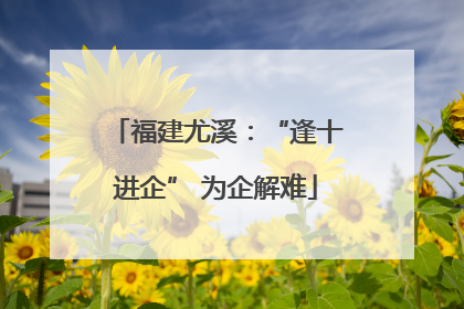 福建尤溪：“逢十进企” 为企解难