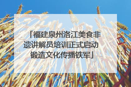 福建泉州洛江美食非遗讲解员培训正式启动 锻造文化传播铁军