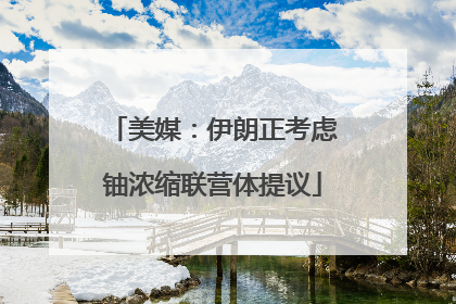 美媒：伊朗正考虑铀浓缩联营体提议
