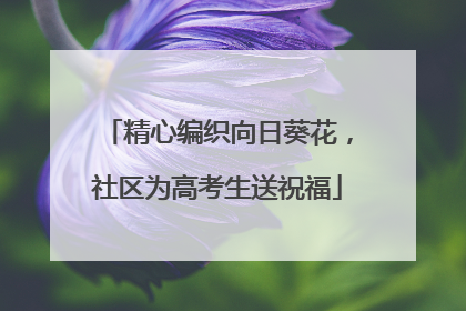 精心编织向日葵花，社区为高考生送祝福