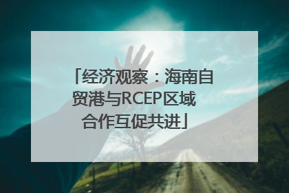 经济观察：海南自贸港与RCEP区域合作互促共进
