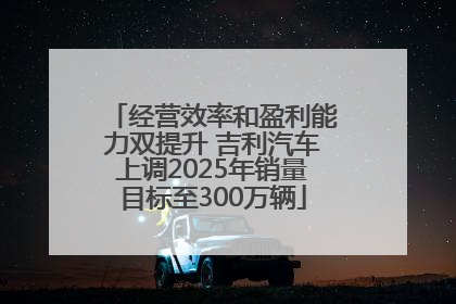 经营效率和盈利能力双提升 吉利汽车上调2025年销量目标至300万辆