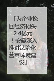 为企业挽回经济损失2.4亿元！安徽深入推进法治化营商环境建设