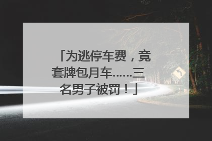 为逃停车费，竟套牌包月车……三名男子被罚！