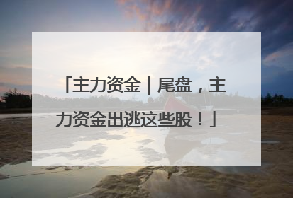 主力资金｜尾盘，主力资金出逃这些股！