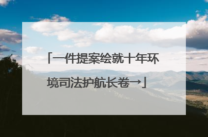 一件提案绘就十年环境司法护航长卷→