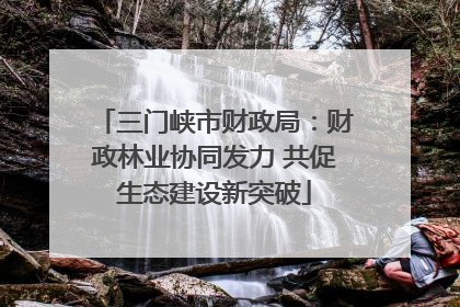 三门峡市财政局：财政林业协同发力 共促生态建设新突破