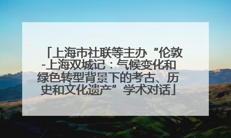 上海市社联等主办“伦敦-上海双城记：气候变化和绿色转型背景下的考古、历史和文化遗产”学术对话