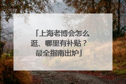 上海老博会怎么逛、哪里有补贴？最全指南出炉