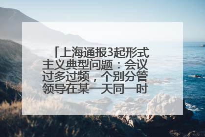 上海通报3起形式主义典型问题：会议过多过频，个别分管领导在某一天同一时段需参加3个会议