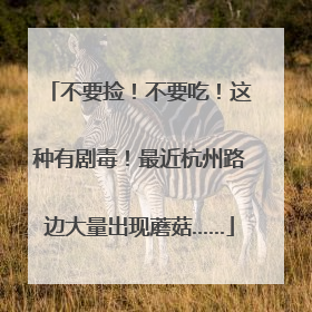 不要捡！不要吃！这种有剧毒！最近杭州路边大量出现蘑菇……