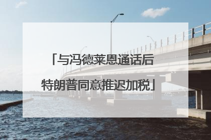 与冯德莱恩通话后 特朗普同意推迟加税
