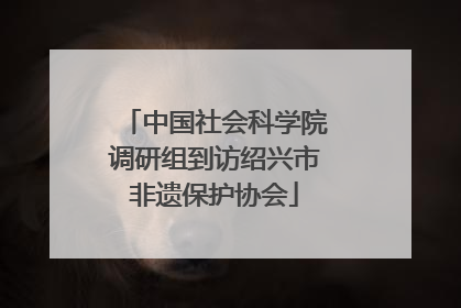 中国社会科学院调研组到访绍兴市非遗保护协会