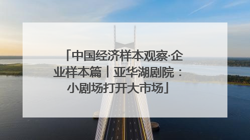 中国经济样本观察·企业样本篇︱亚华湖剧院：小剧场打开大市场