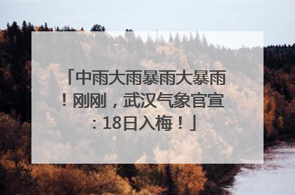 中雨大雨暴雨大暴雨！刚刚，武汉气象官宣：18日入梅！