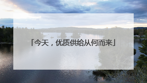 今天，优质供给从何而来