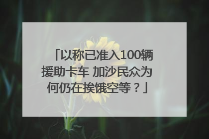 以称已准入100辆援助卡车 加沙民众为何仍在挨饿空等？