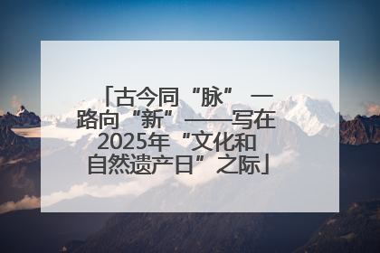 古今同“脉” 一路向“新”——写在2025年“文化和自然遗产日”之际