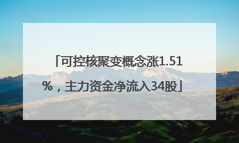 可控核聚变概念涨1.51%，主力资金净流入34股