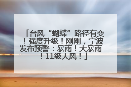 台风“蝴蝶”路径有变！强度升级！刚刚，宁波发布预警：暴雨！大暴雨！11级大风！