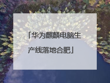 华为麒麟电脑生产线落地合肥