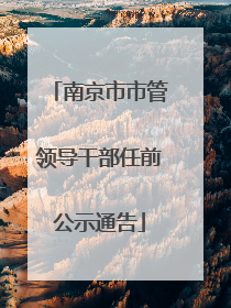 南京市市管领导干部任前公示通告