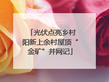 光伏点亮乡村 阳新上余村屋顶“金矿”并网记