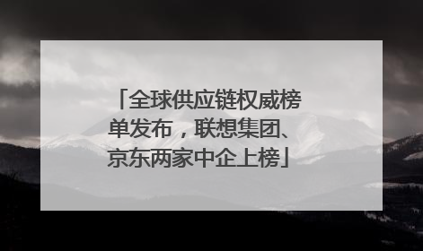 全球供应链权威榜单发布，联想集团、京东两家中企上榜