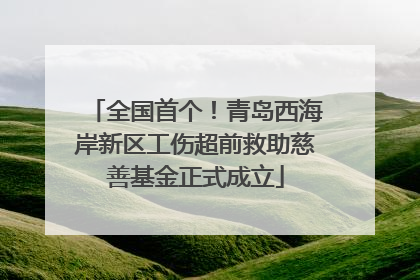 全国首个！青岛西海岸新区工伤超前救助慈善基金正式成立