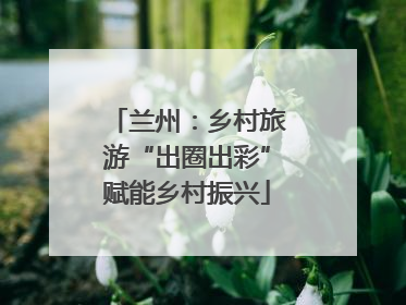 兰州：乡村旅游“出圈出彩”赋能乡村振兴