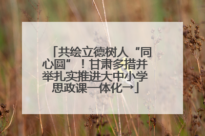 共绘立德树人“同心圆”！甘肃多措并举扎实推进大中小学思政课一体化→