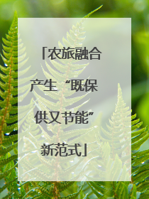 农旅融合产生“既保供又节能”新范式